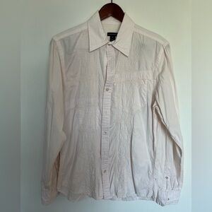 Club monaco embroidereid buttons down light pink shirt size medium